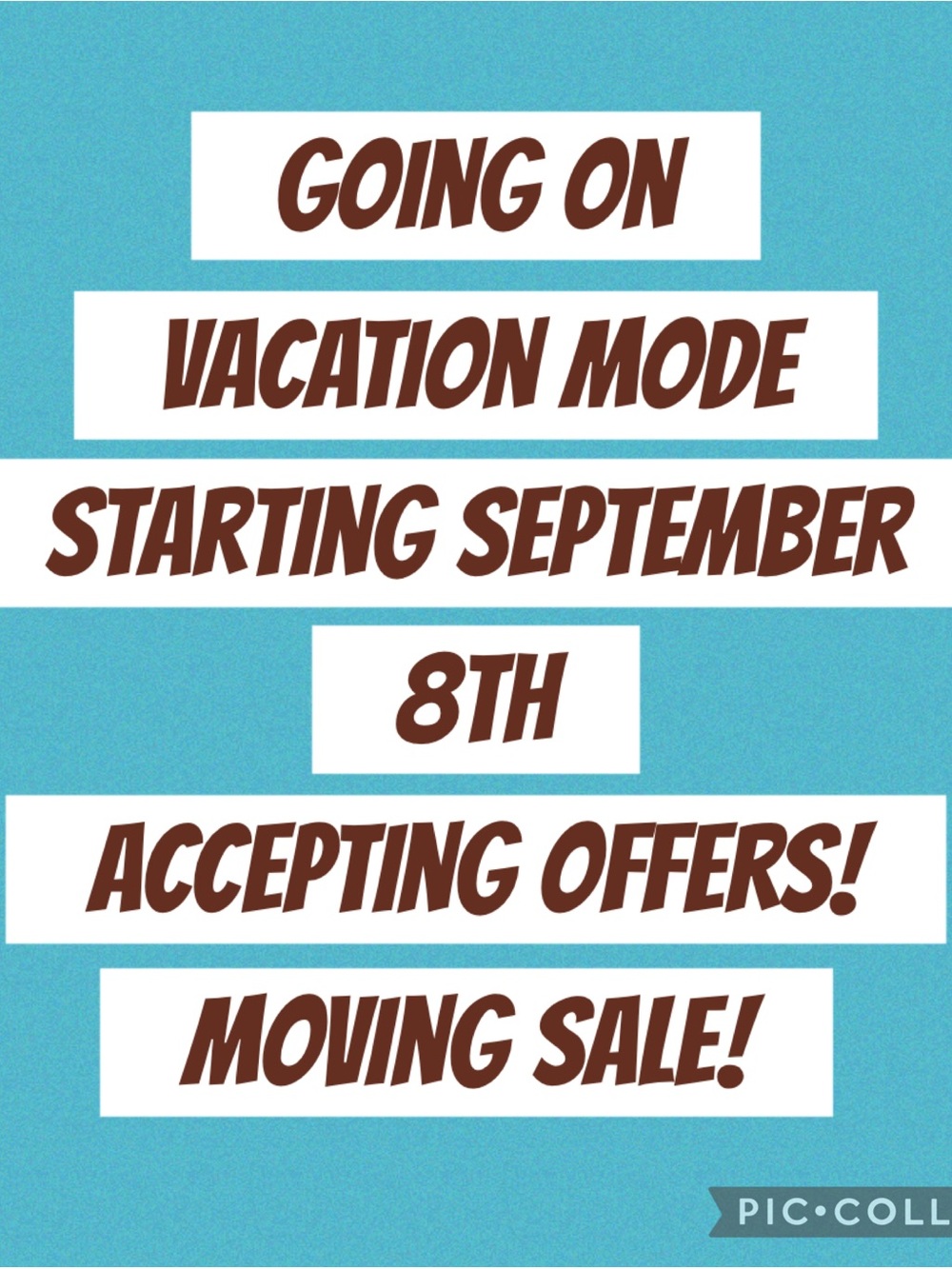 Moving sale!